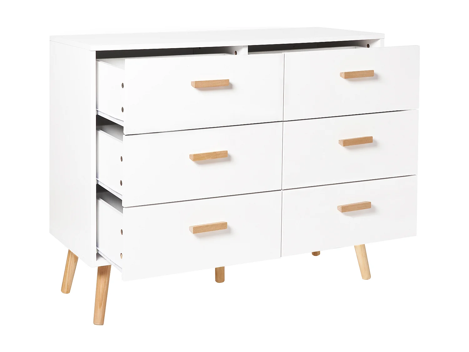 Commode à 6 tiroirs NEWARK Blanc