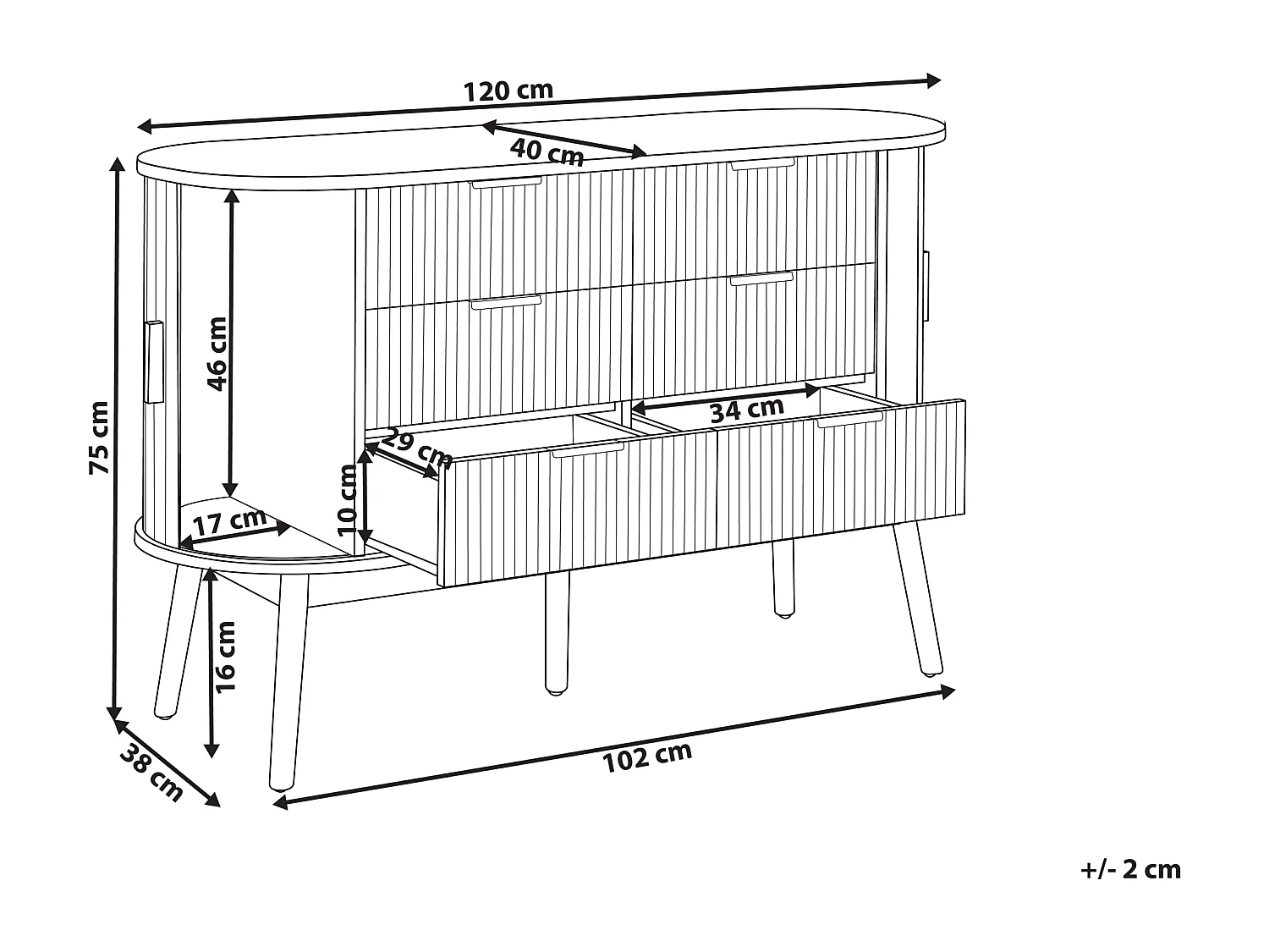 Commode à 6 tiroirs SELAH Marron
