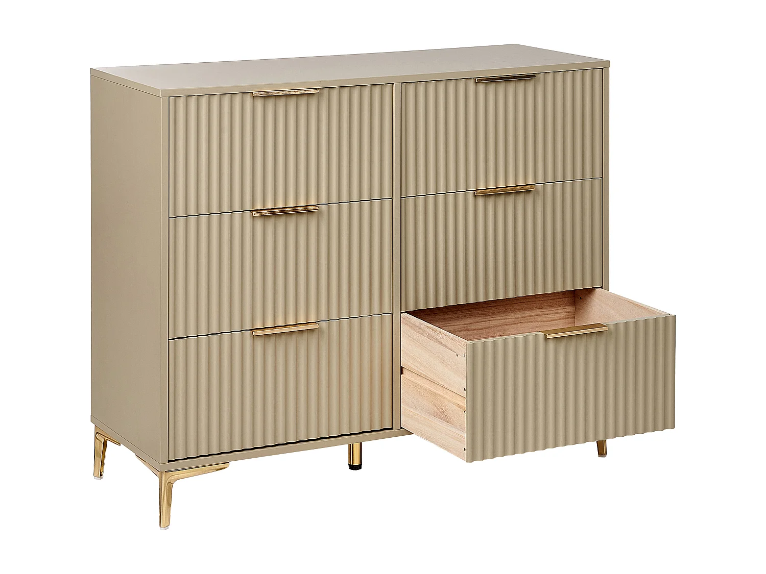 Commode à 6 tiroirs WALCOTT Beige