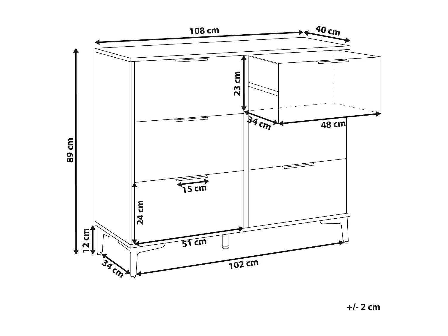 Commode à 6 tiroirs WALCOTT Beige