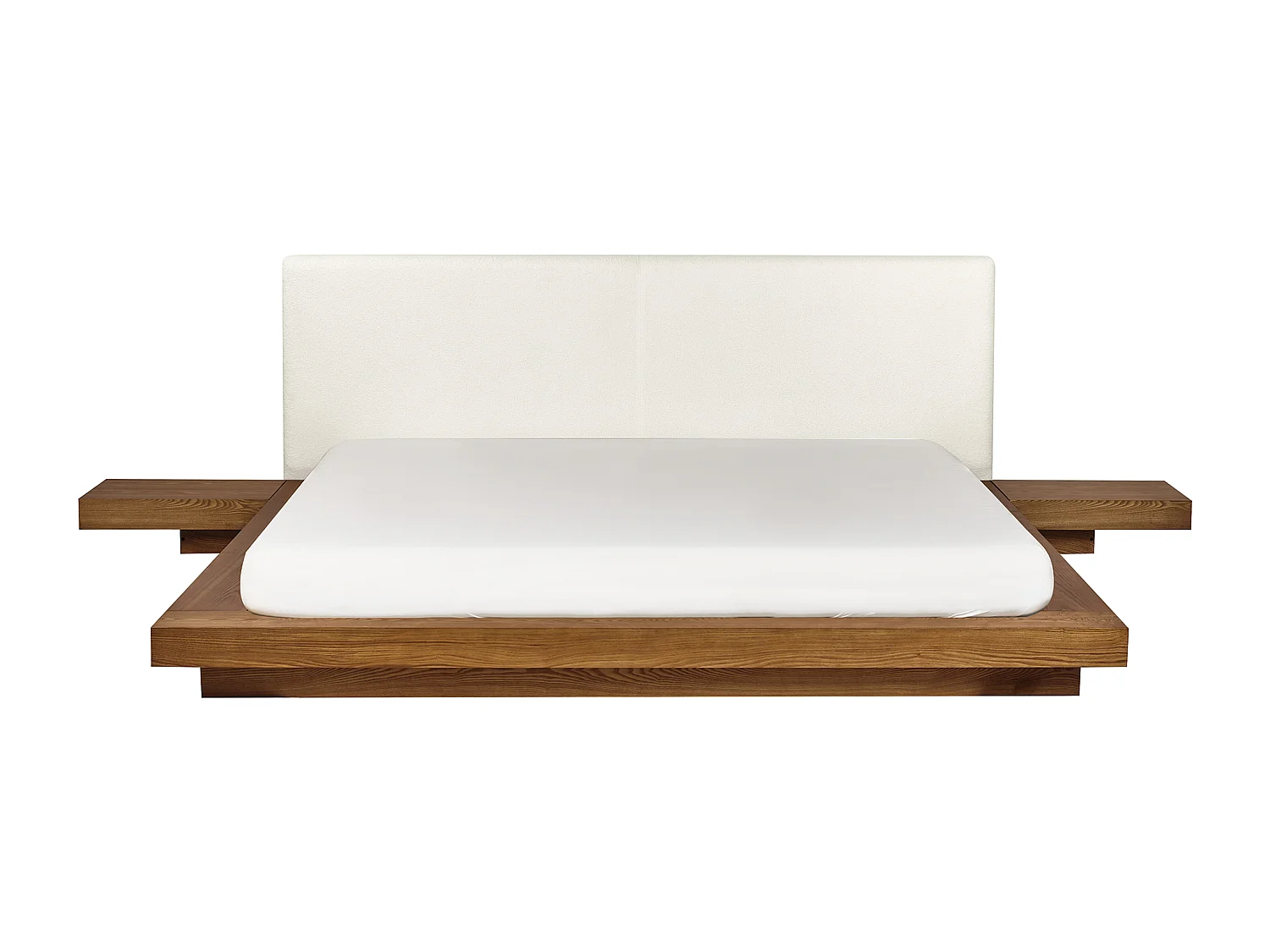 Letto con LED Bouclé ZEN 180 x 200 cm LED Frassino naturale