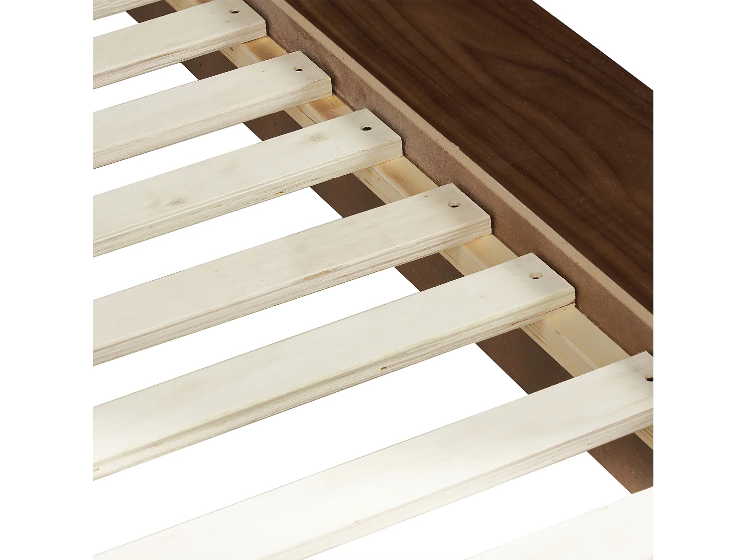 Bett mit LED Bouclé ZEN 180 x 200 cm LED Braune Esche