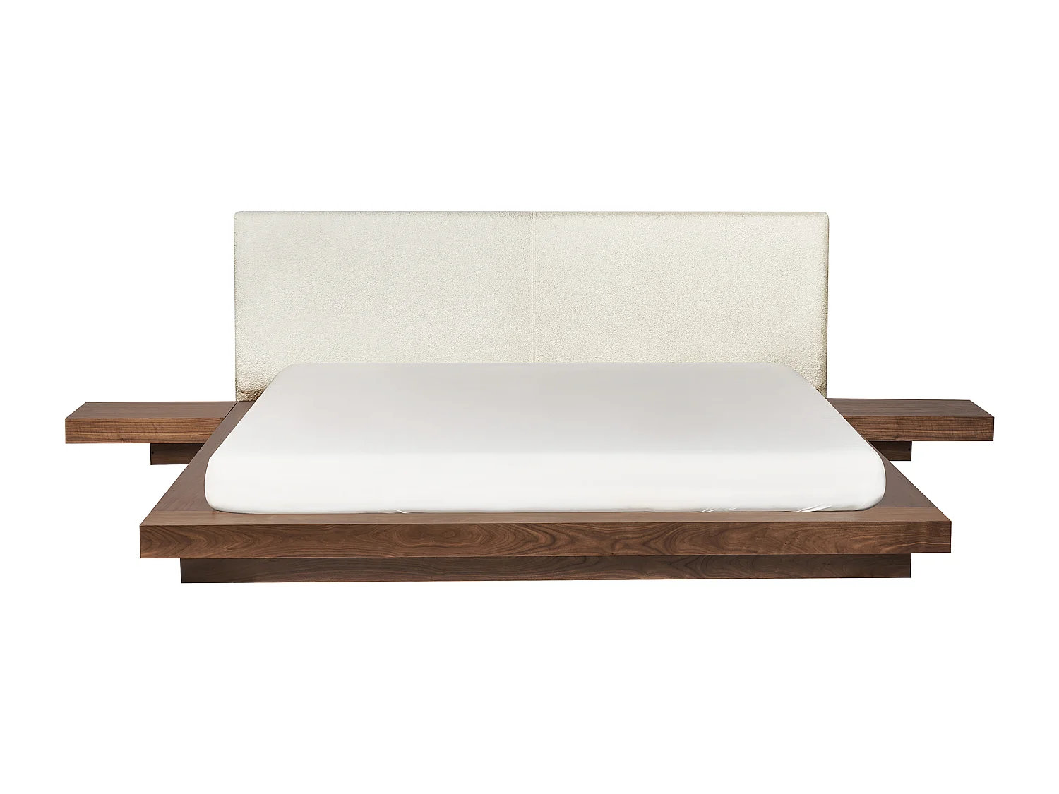 Letto con LED Bouclé ZEN 180 x 200 cm LED Frassino marrone