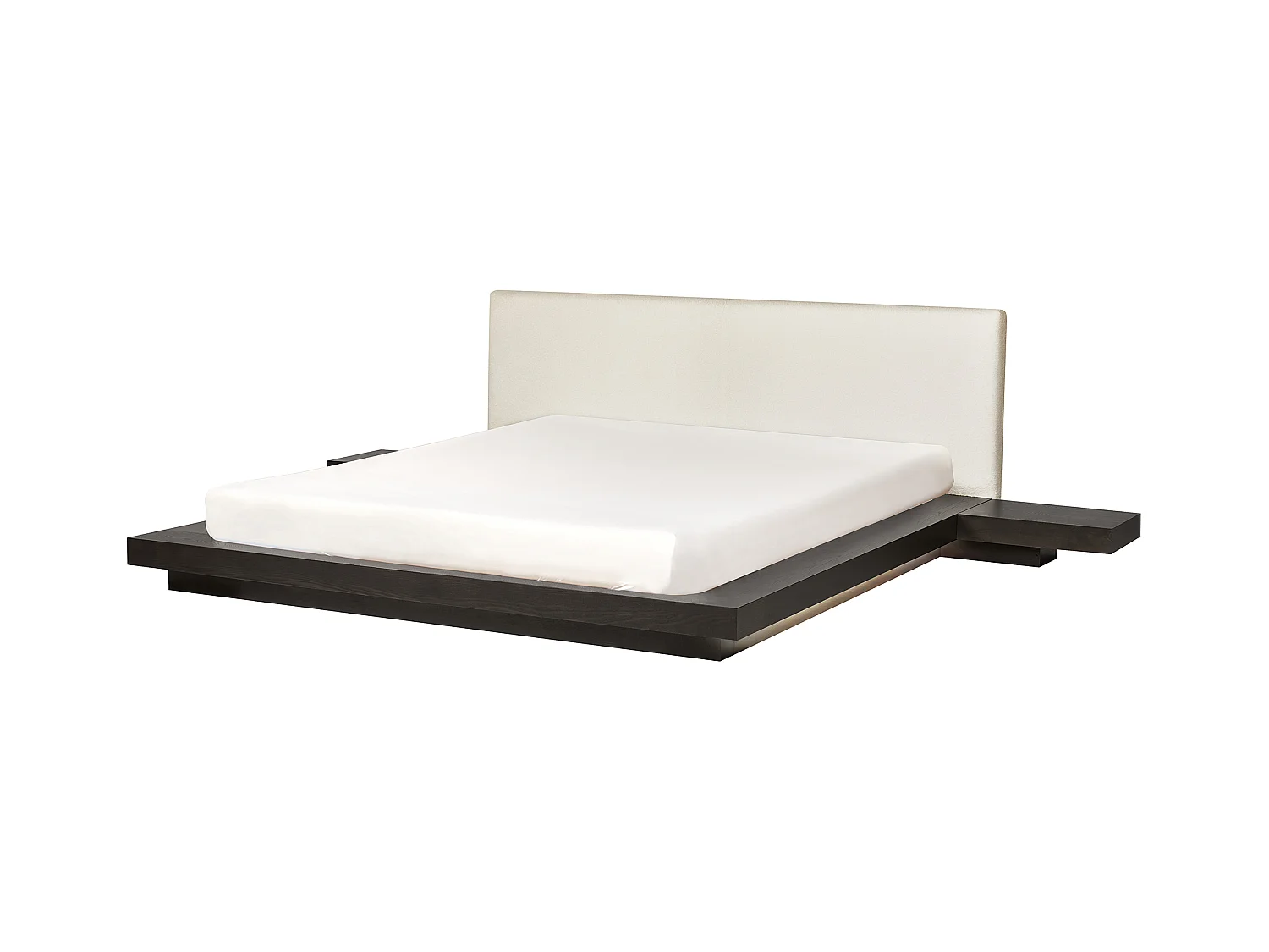 Letto con LED Bouclé ZEN 180 x 200 cm LED Frasino scuro