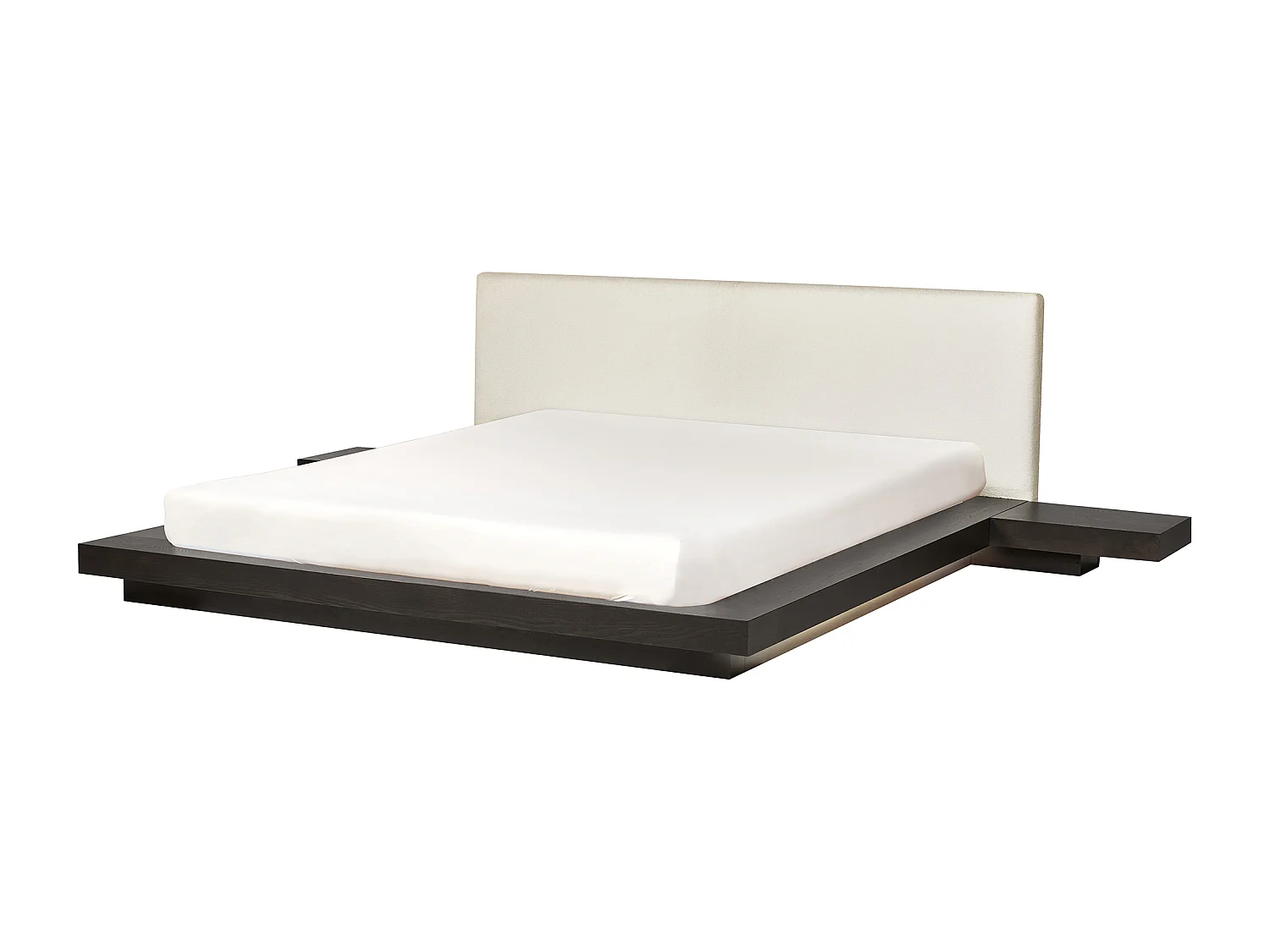 Letto con LED Bouclé ZEN 180 x 200 cm LED Frasino scuro