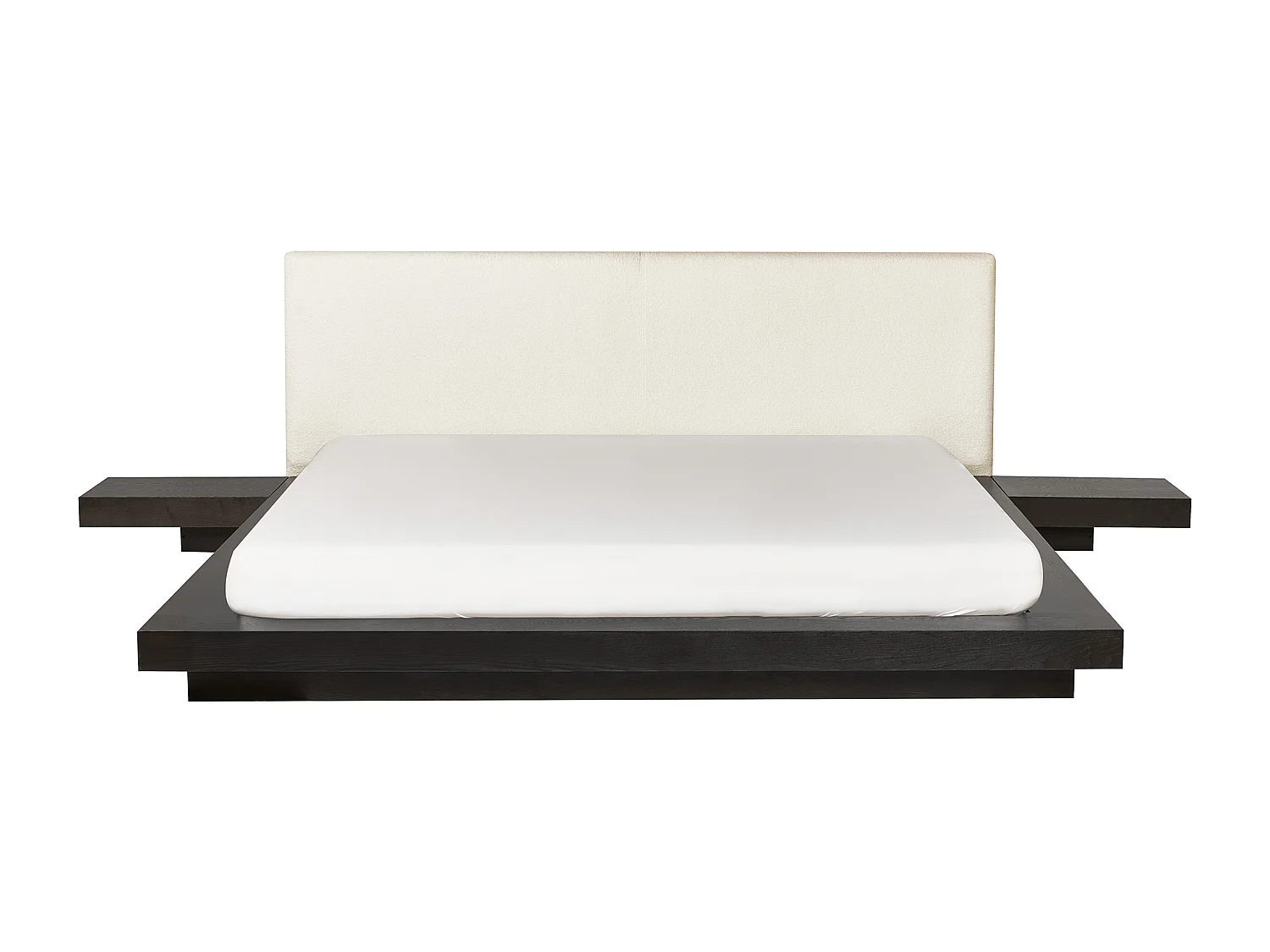 Lit avec LED Bouclé ZEN 180 x 200 cm LED Frêne foncé