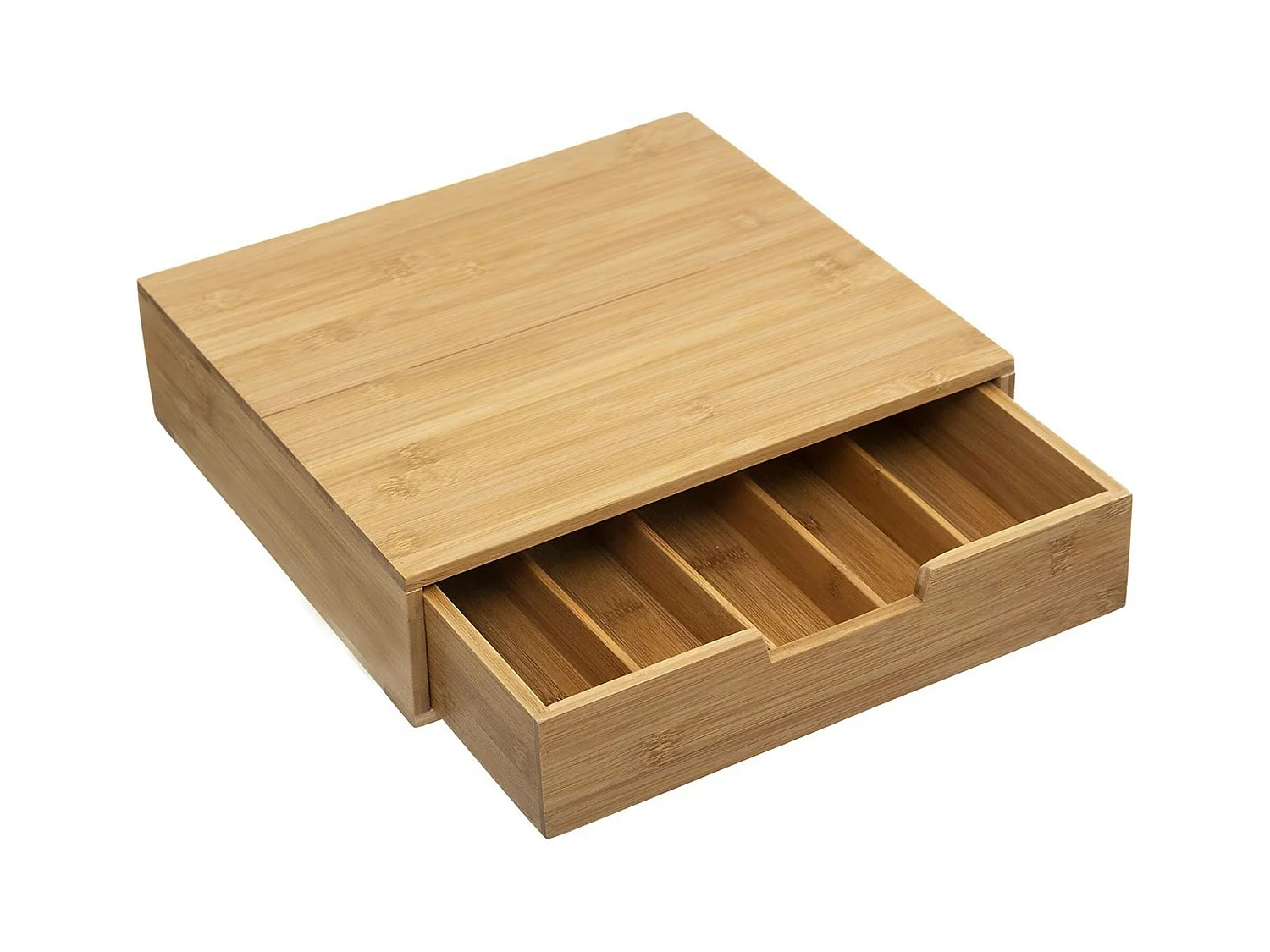 WELL HOME - Porte-capsules avec 1 tiroir en bambou 34,5x30,5x8cm