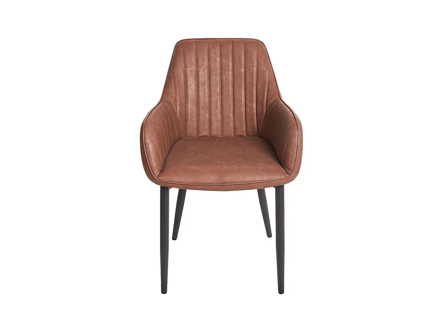 Lot de 2 chaises de salle à manger WELLSTON Cuir PU Marron