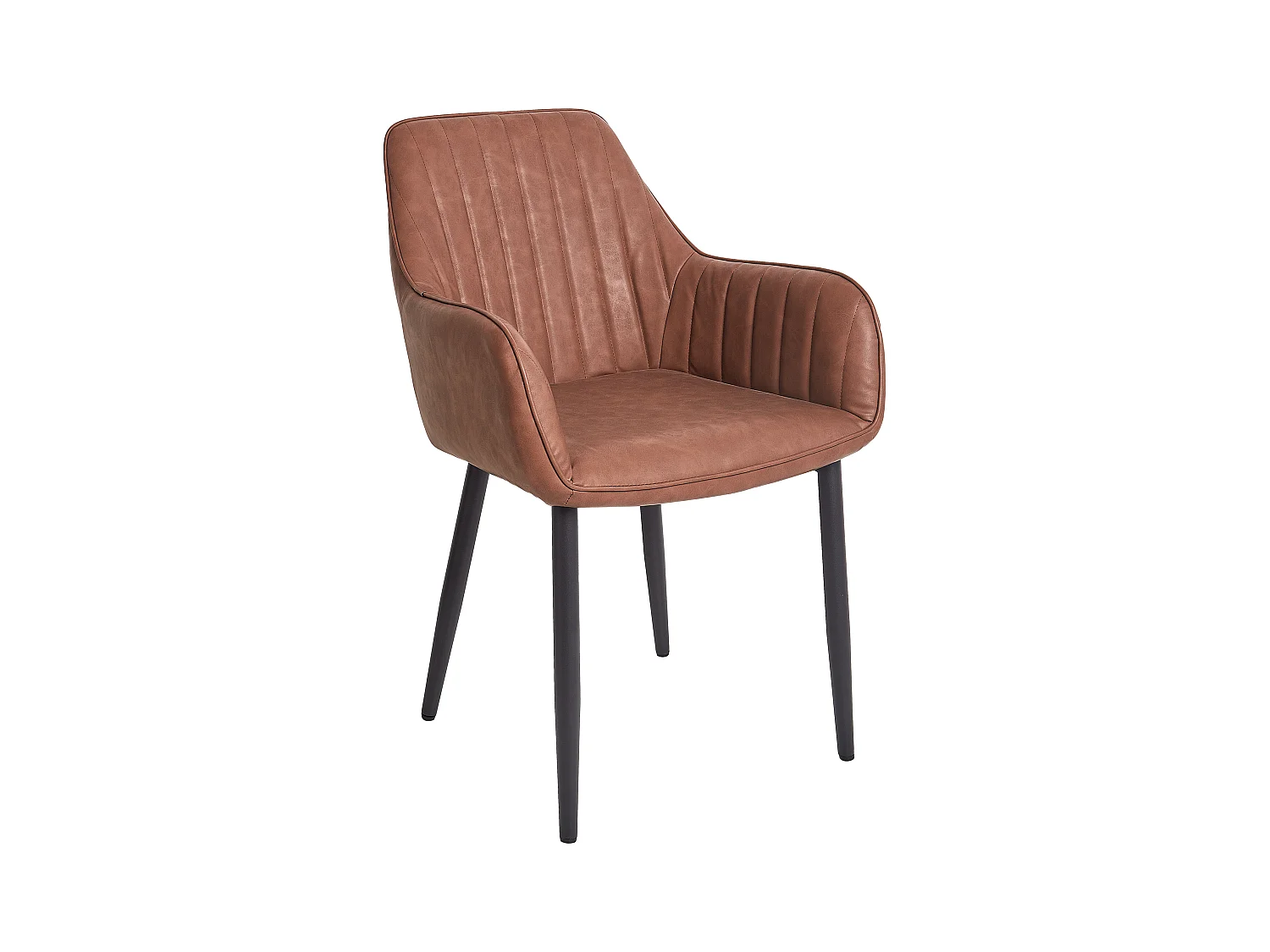 Lot de 2 chaises de salle à manger WELLSTON Cuir PU Marron