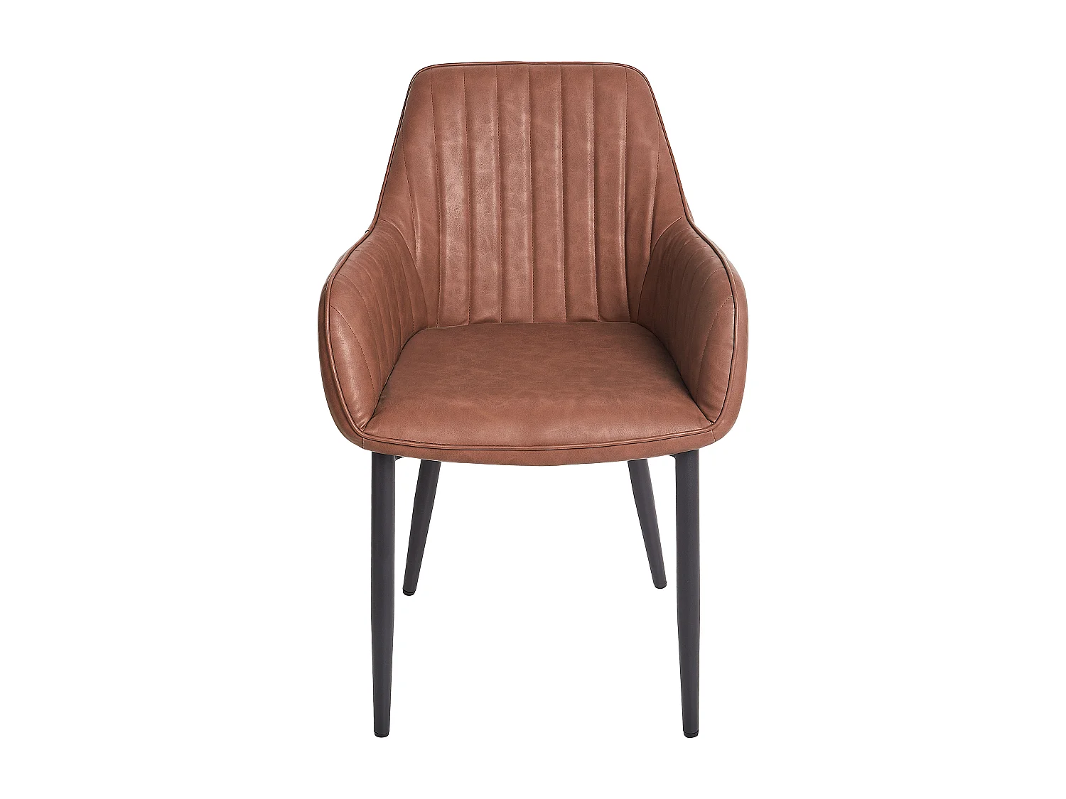 Lot de 2 chaises de salle à manger WELLSTON Cuir PU Marron