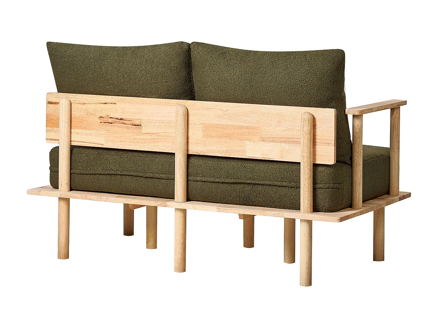 Set da salotto ASKER Bouclé Verde scuro 3 posti