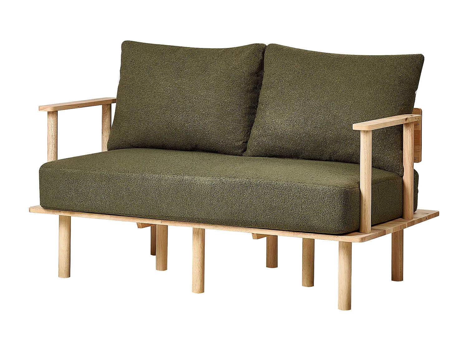 Sofa Set ASKER Bouclé Dunkelgrün 3-Sitzer