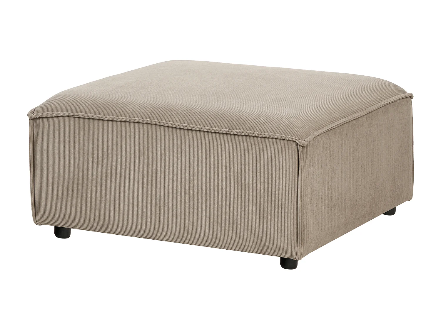 Canapé d'angle modulable 3 places ARDAL Velours côtelé Marron clair avec ottoman Côté droit