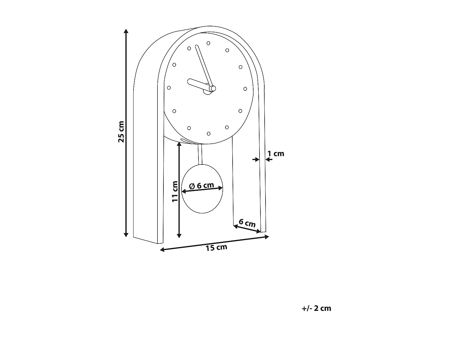 Horloge FERDEN 15 cm Marron