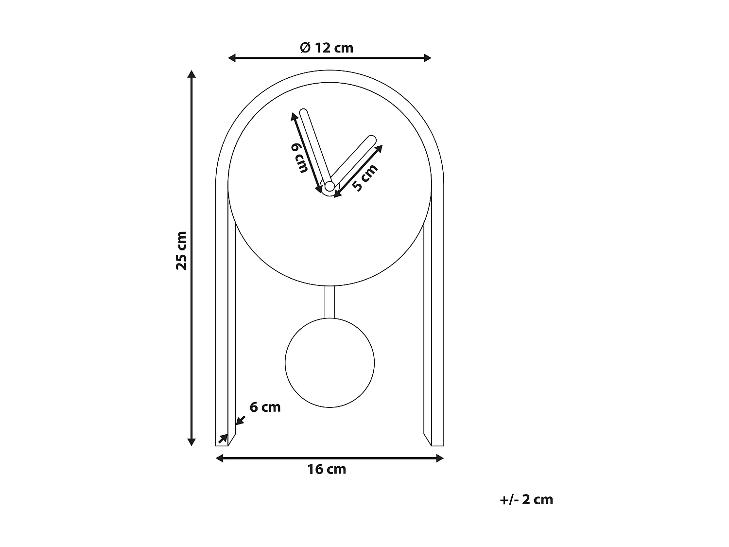 Horloge BLATTEN 16 cm Noir