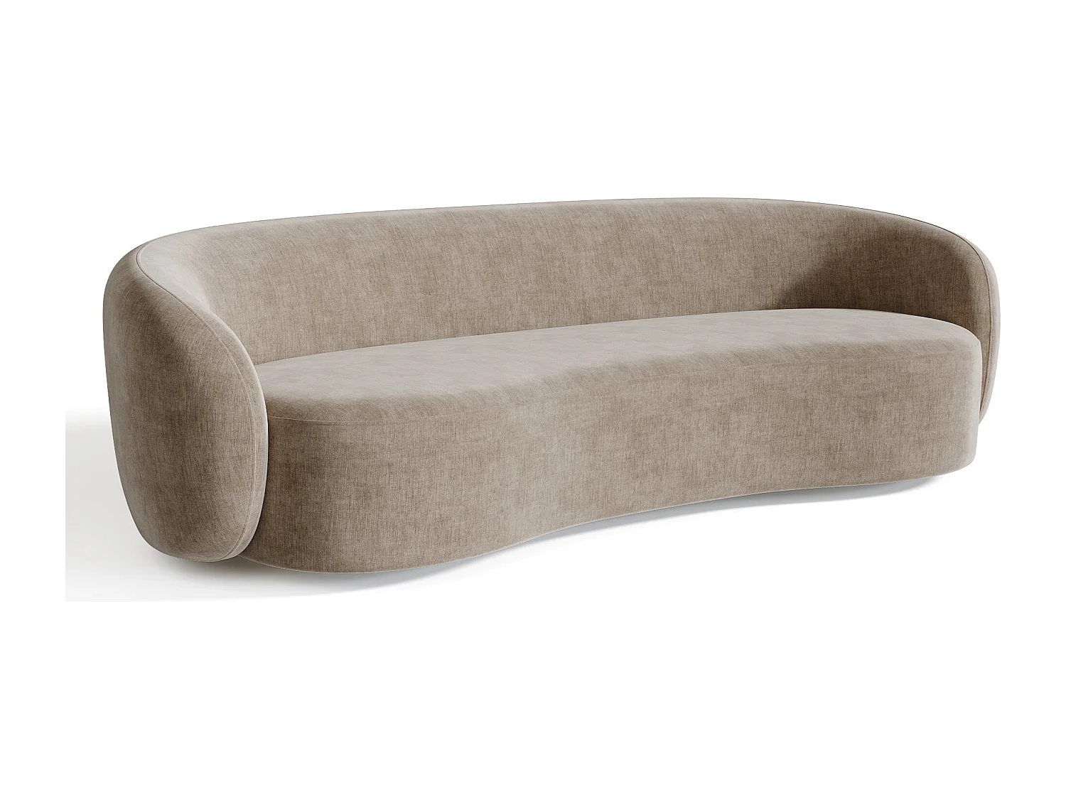 Canapé 3 places tissu tramé toucher doux taupe 210cm KATE