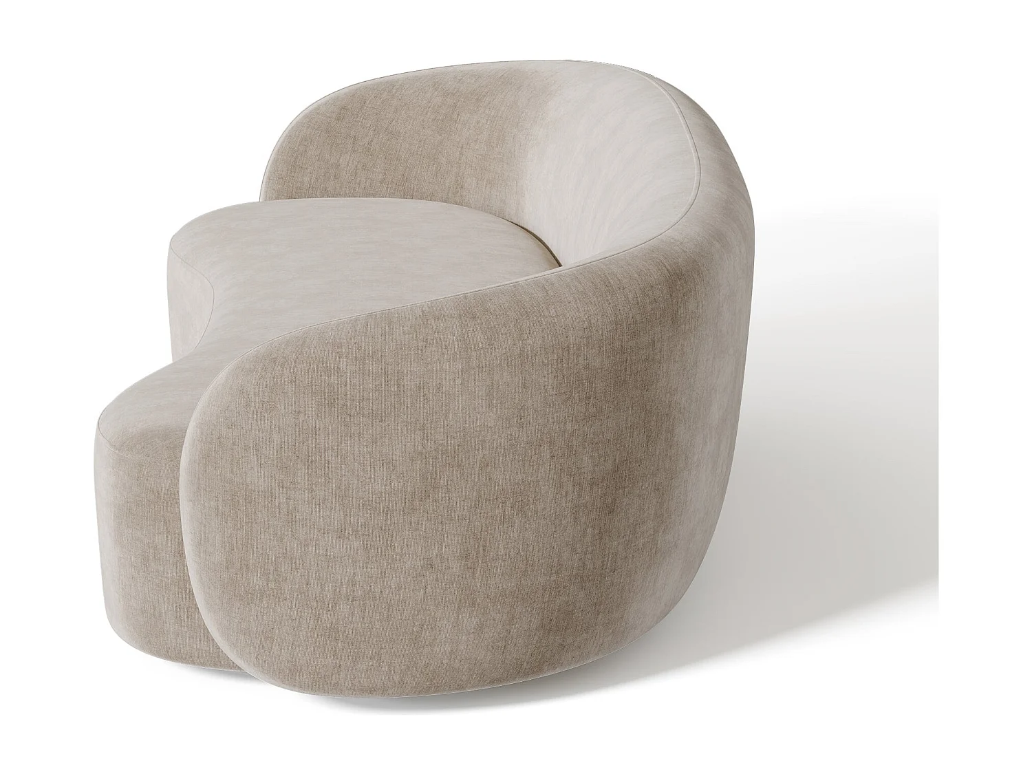 Canapé 3 places tissu tramé toucher doux taupe 210cm KATE