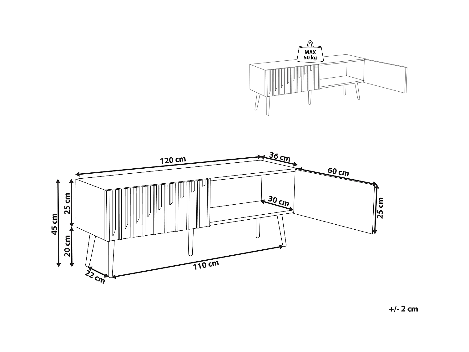 Szafka RTV DALCROSS Brązowy/ czarny