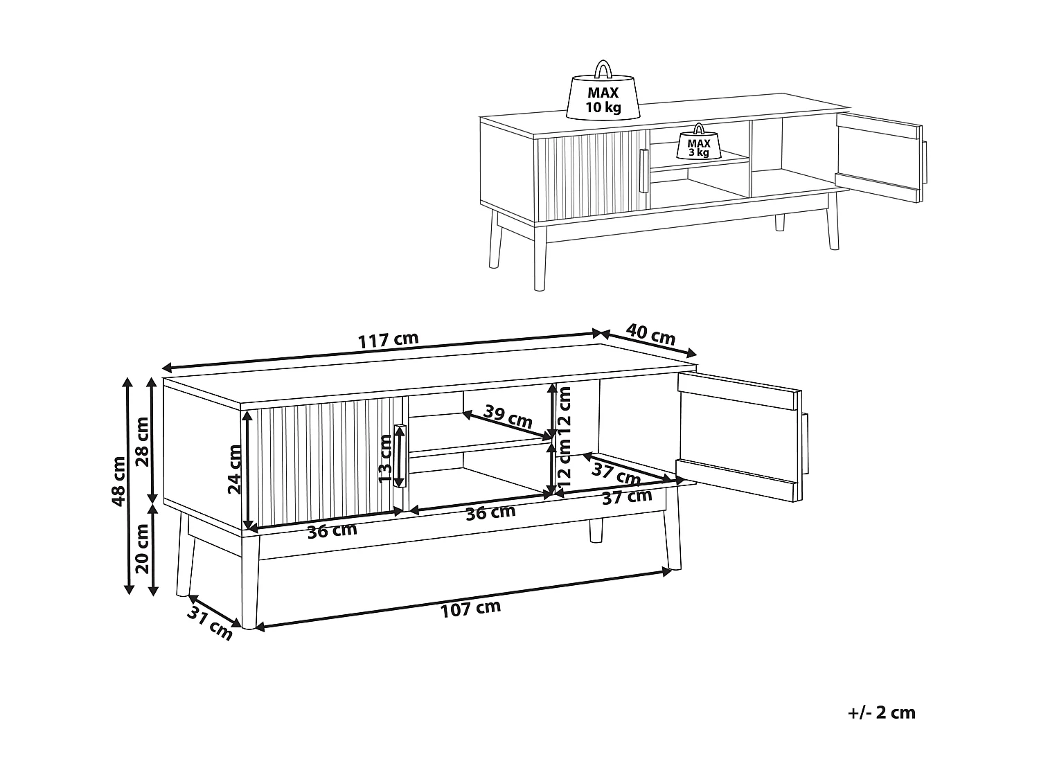 Meuble TV LYNWOOD Marron clair