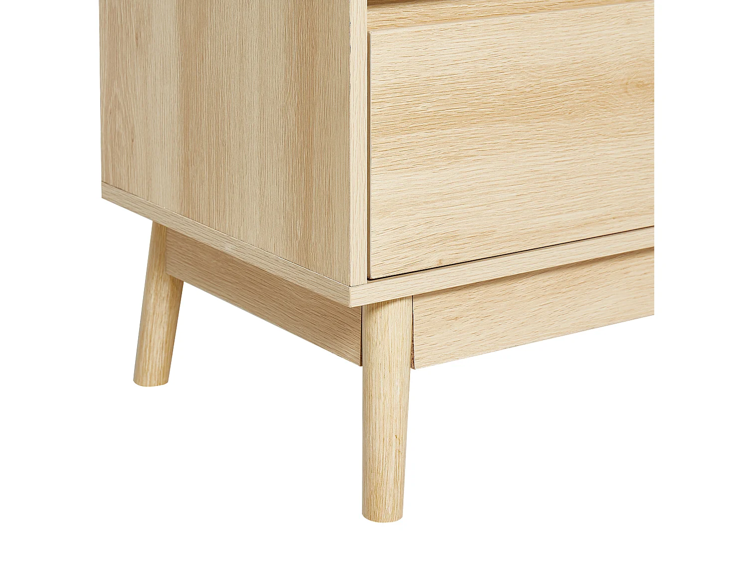 Kommode heller Holzfarbton schmal geriffelt mit 3 Schubladen halbhoch Wales