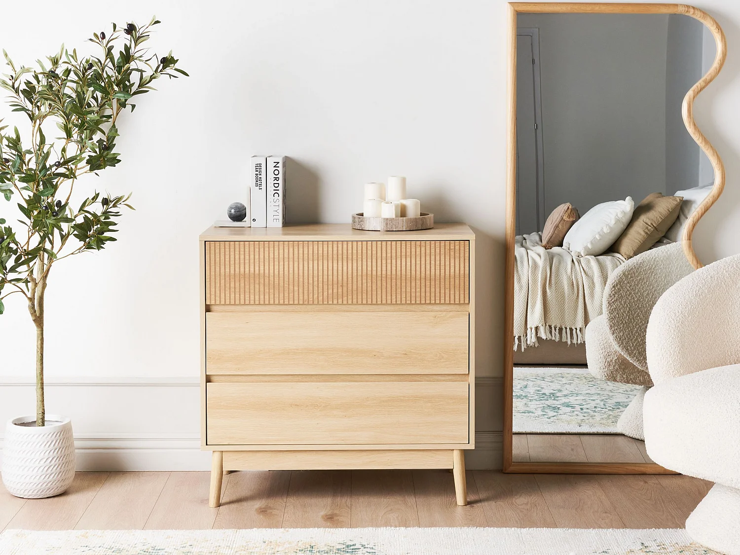 Commode à 3 tiroirs WALES Marron clair