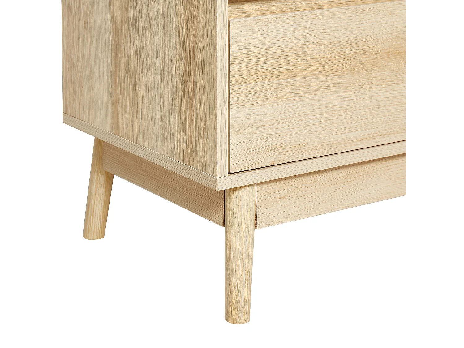 Kommode heller Holzfarbton schmal geriffelt mit 3 Schubladen halbhoch Wales