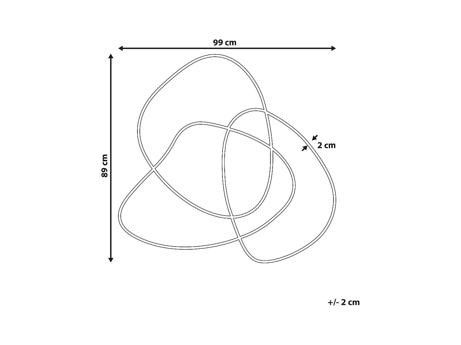 Wandspiegel TAILLY 99 cm 89 cm Zwart