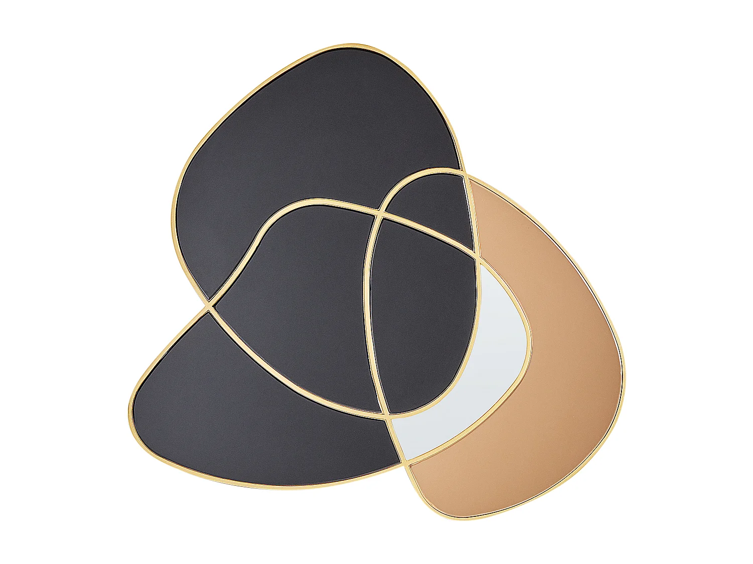 Wandspiegel schwarz / gold 99 x 89 cm gefärbtes Glas Art-Déco-Stil Tailly