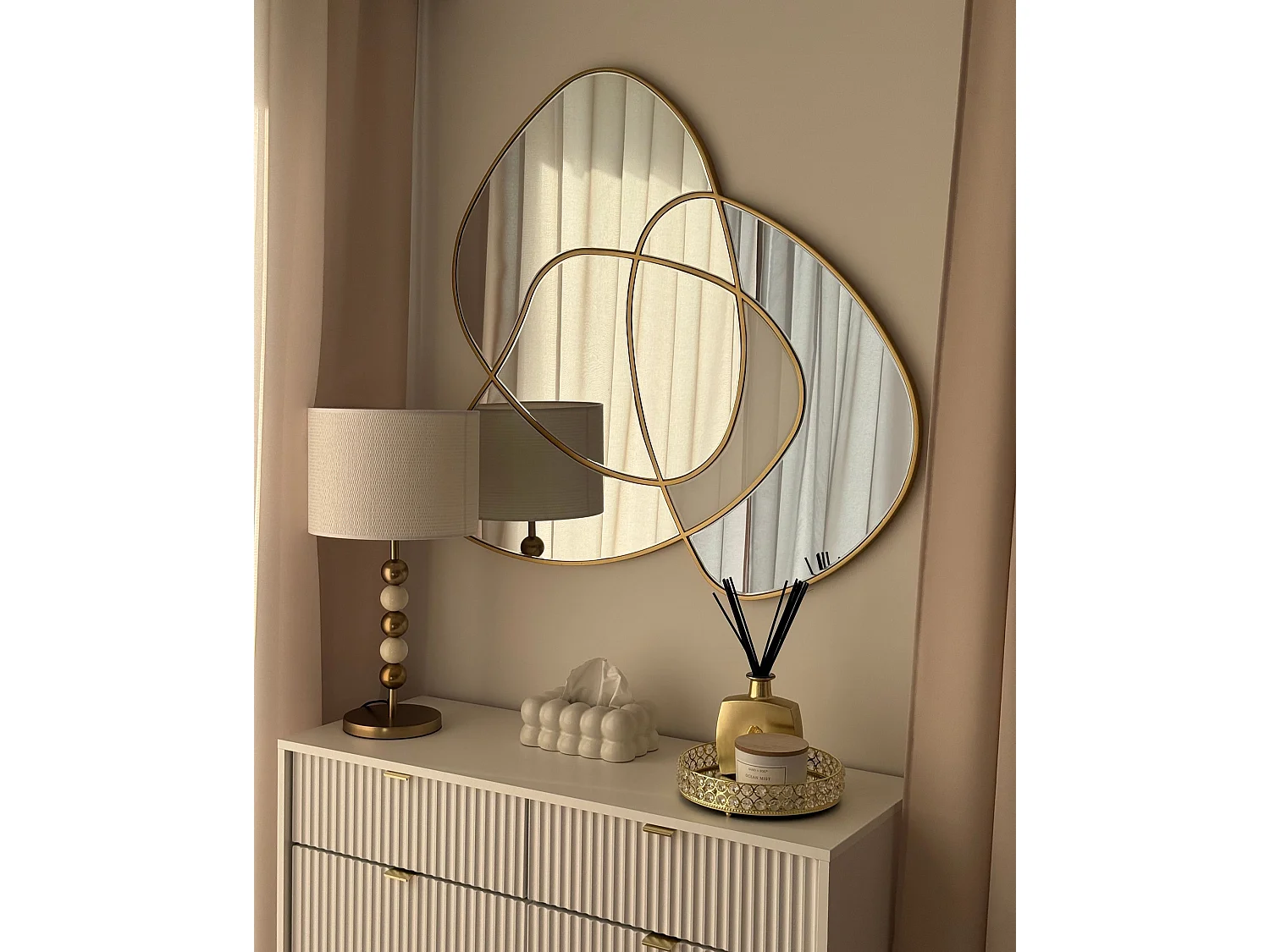 Wandspiegel TAILLY 99 cm 89 cm Goud