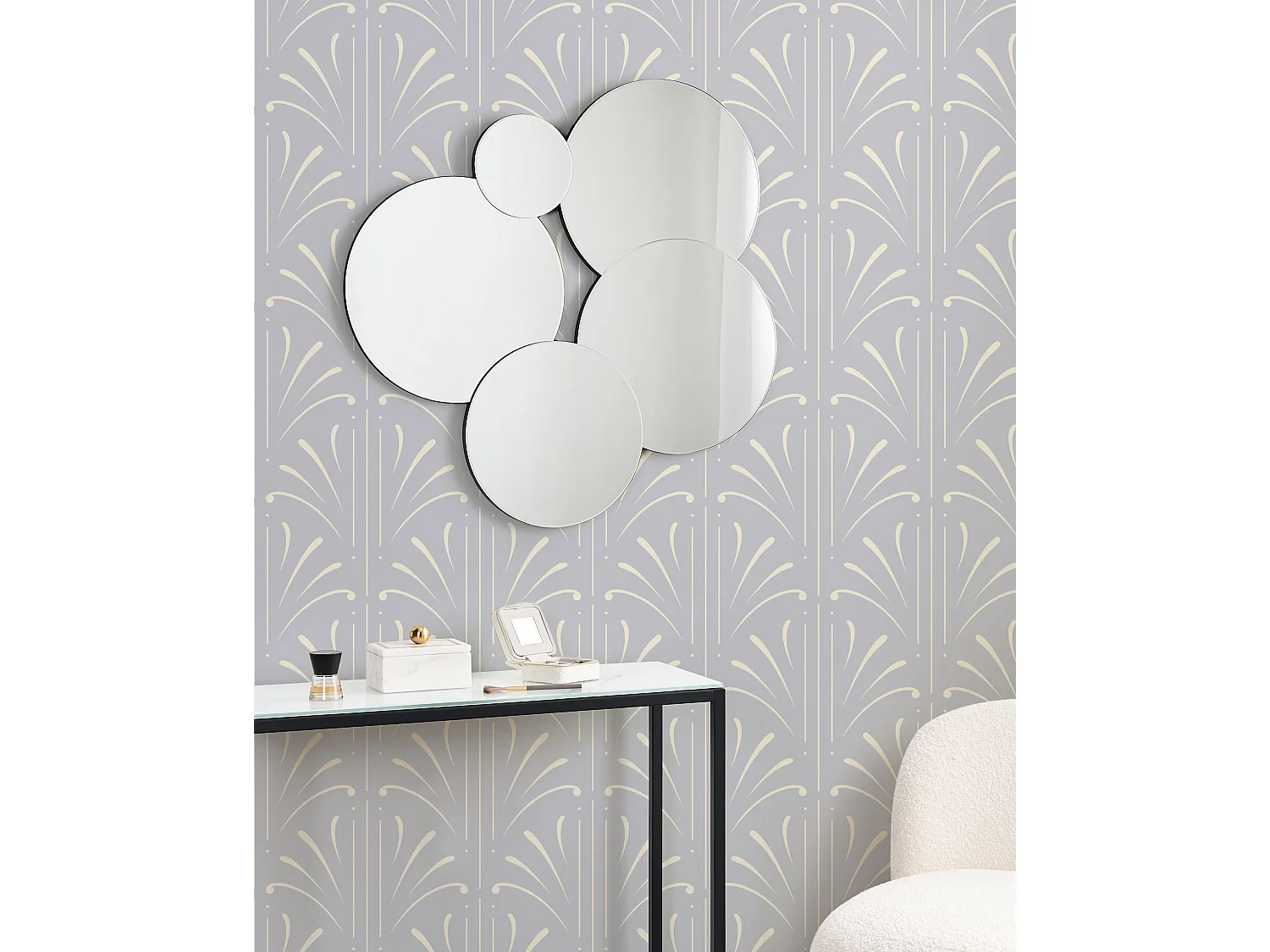 Wandspiegel CLAIS 82 cm 80 cm Zilver