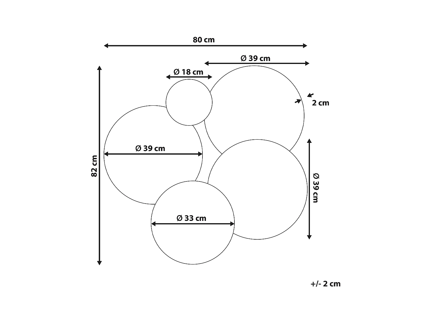 Wandspiegel CLAIS 82 cm 80 cm Zilver