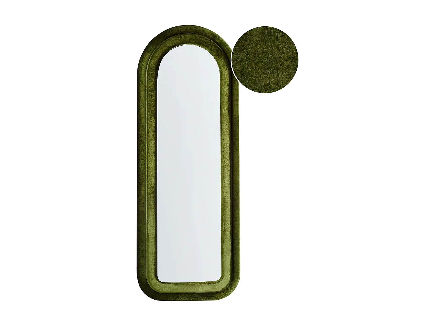 Wandspiegel CULAN 60 cm 160 cm Fluweel Groen