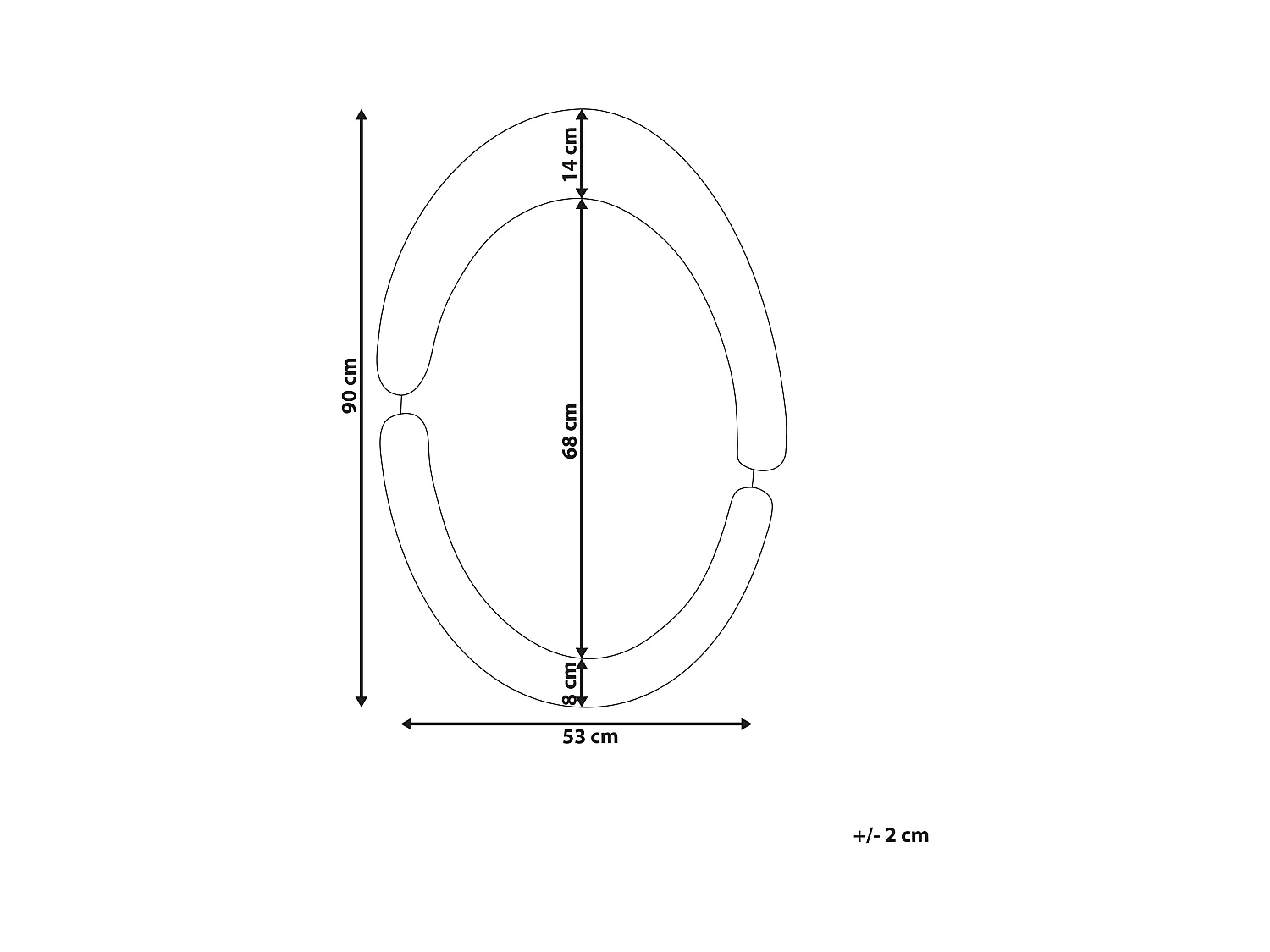 Wandspiegel MASSAY 53 cm 90 cm Fluweel Wit