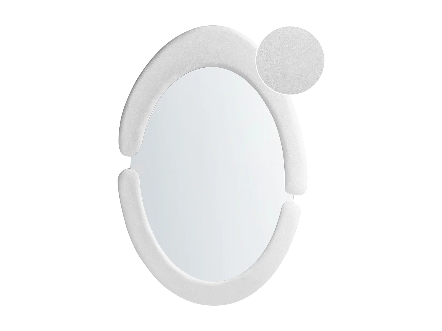 Specchio MASSAY 53 cm 90 cm Velluto Bianco