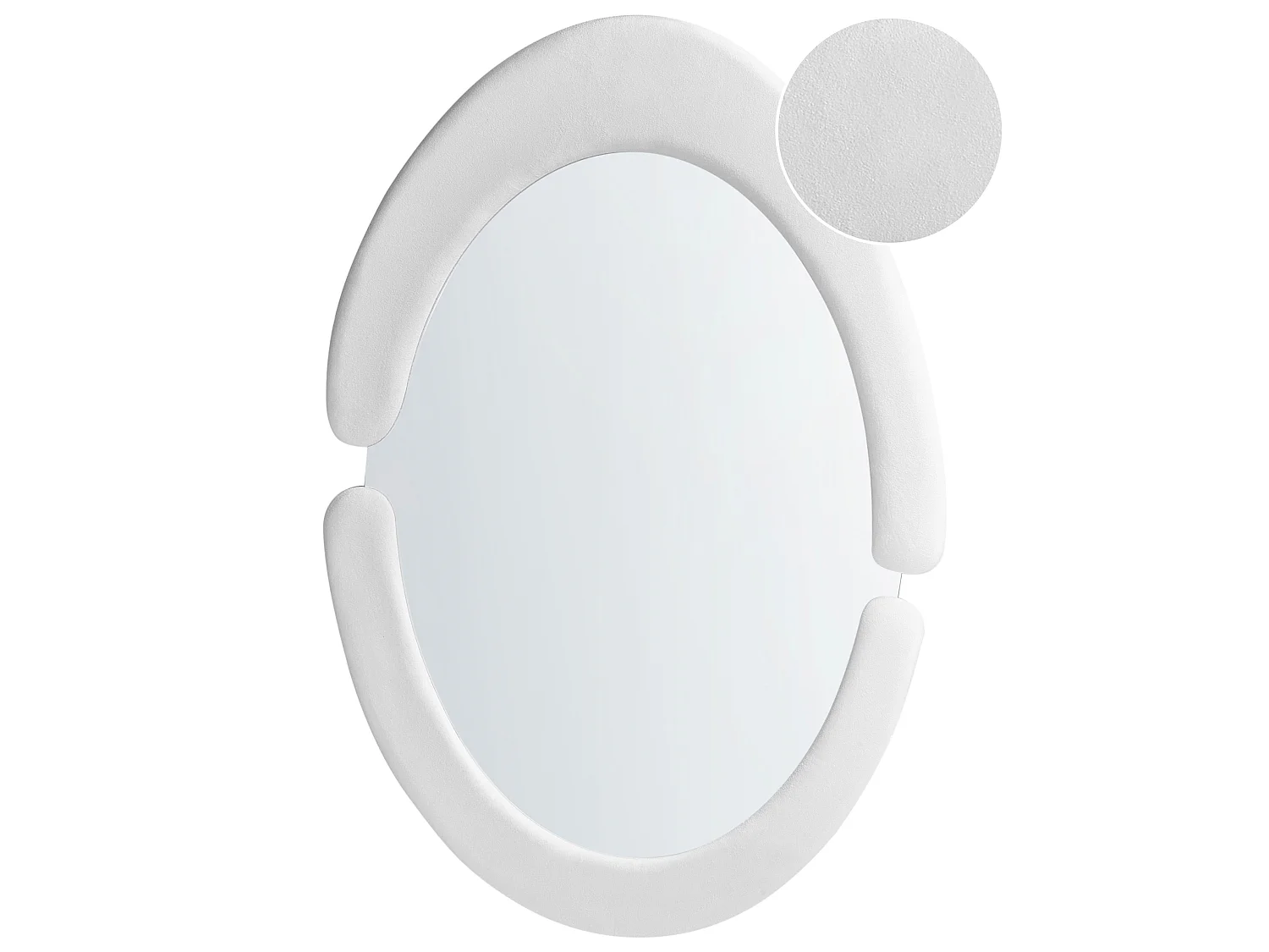 Wandspiegel MASSAY 53 cm 90 cm Samtstoff Weiss