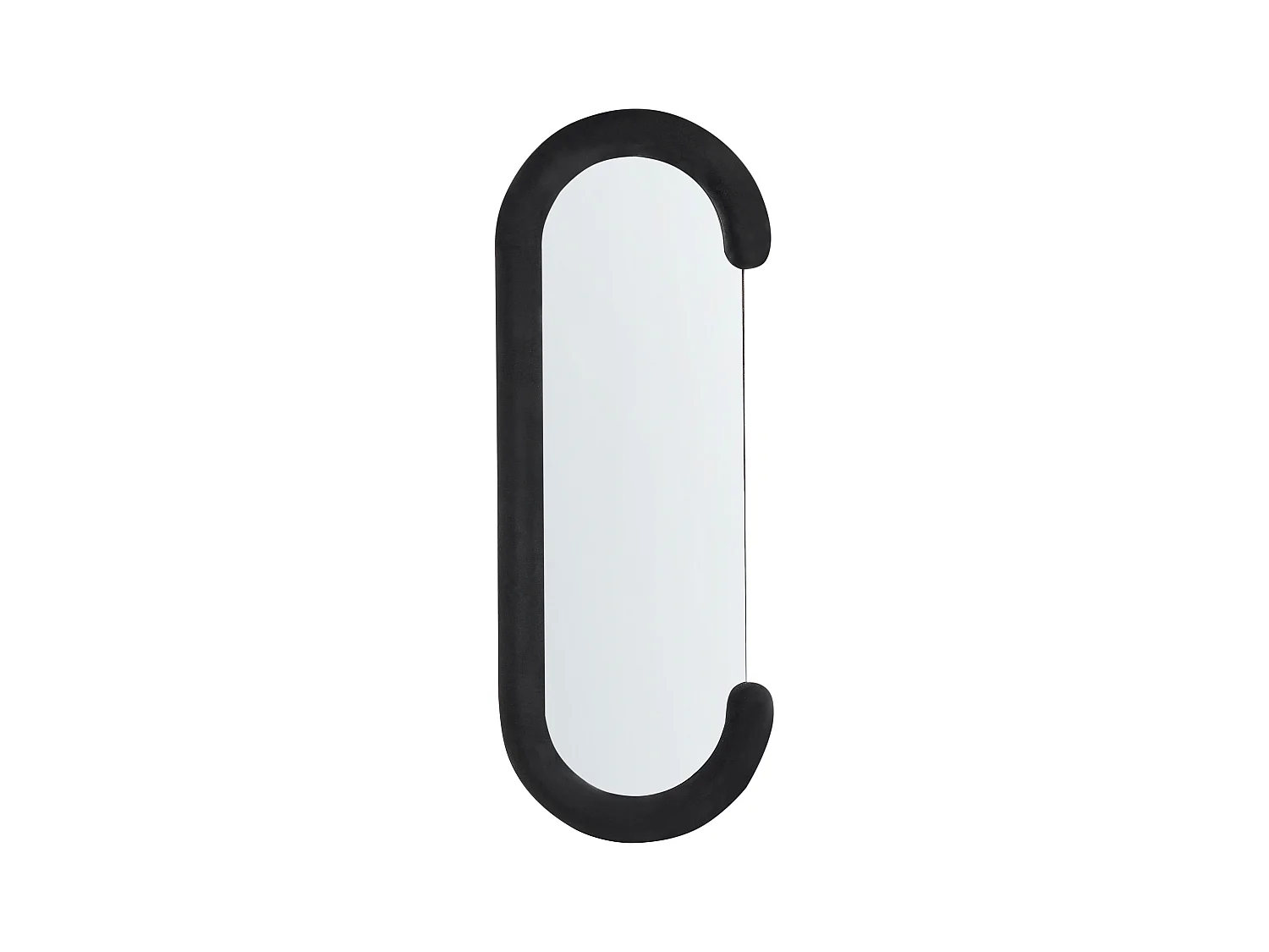 Wandspiegel mit Rahmen aus Samt C-Form schwarz 54x158 cm modernes Design Loches