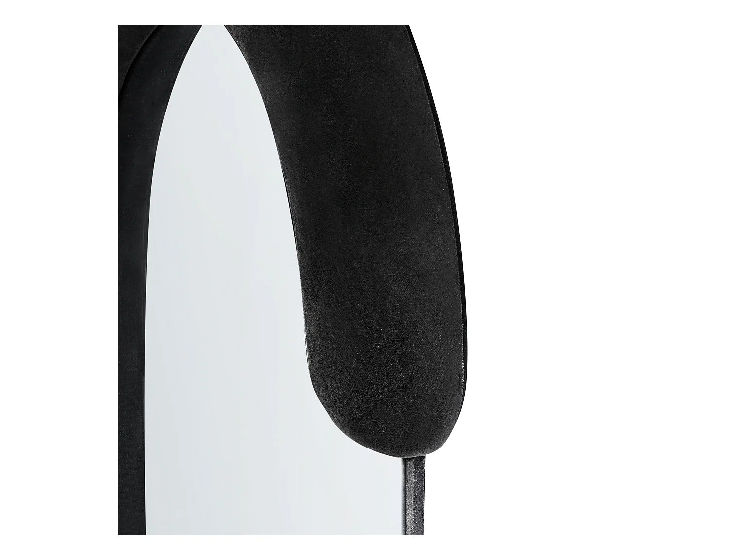 Wandspiegel mit Rahmen aus Samt C-Form schwarz 54x158 cm modernes Design Loches