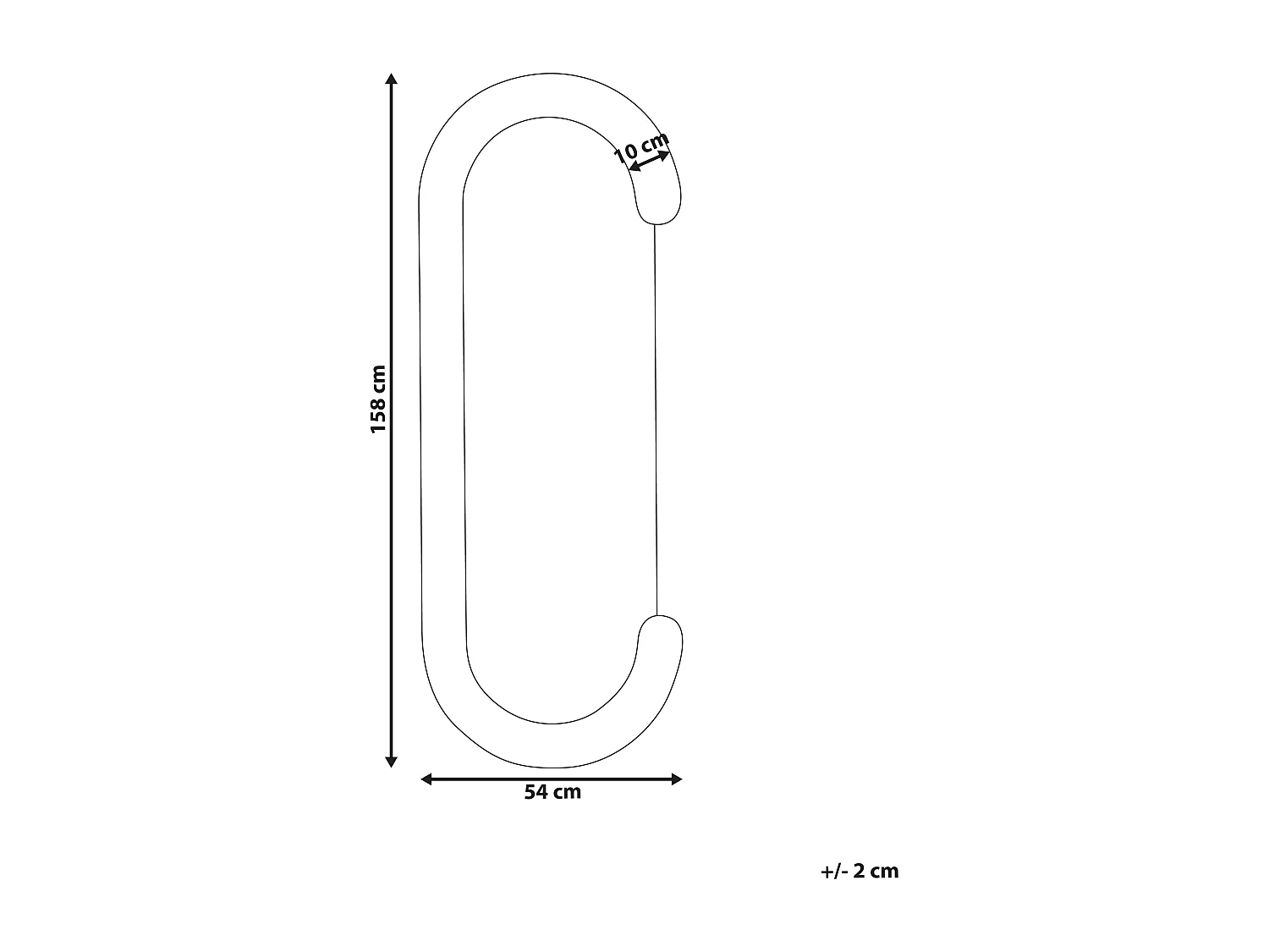 Wandspiegel LOCHES 54 cm 158 cm Fluweel Zwart