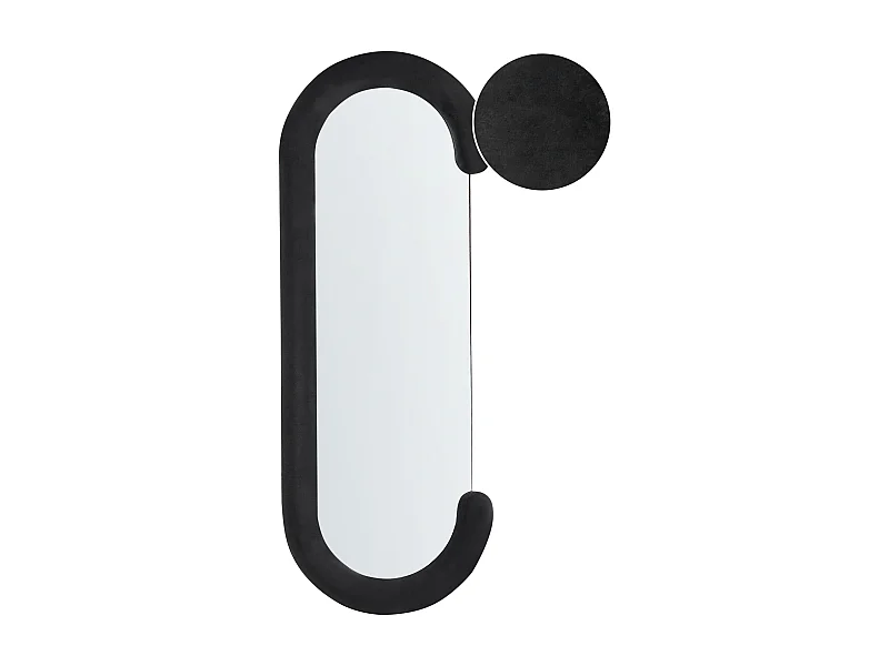 Wandspiegel mit Rahmen aus Samt C-Form schwarz 54x158 cm modernes Design Loches