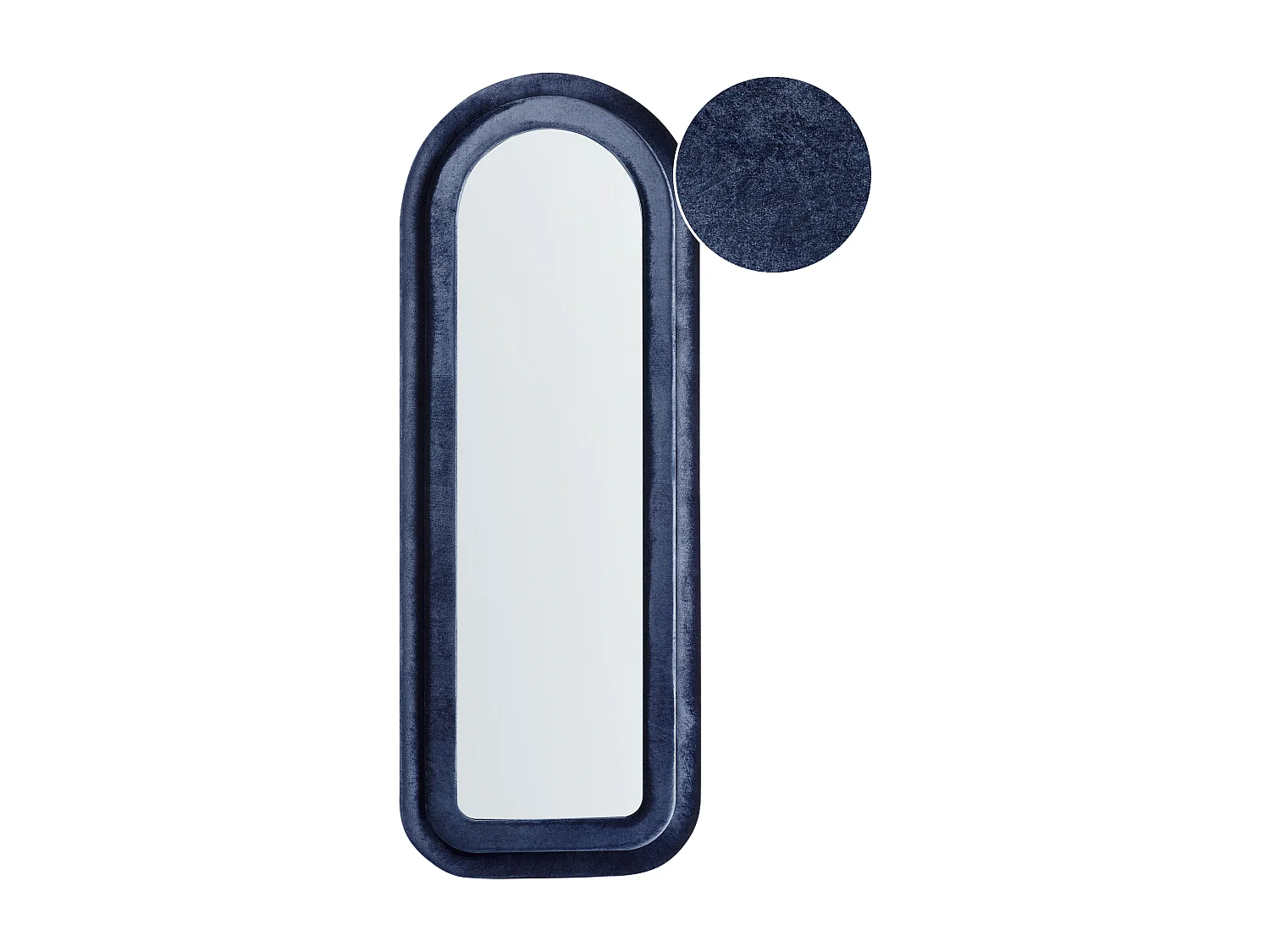 Lustro ścienne CULAN 60 cm 160 cm Welur Ciemnoniebieski