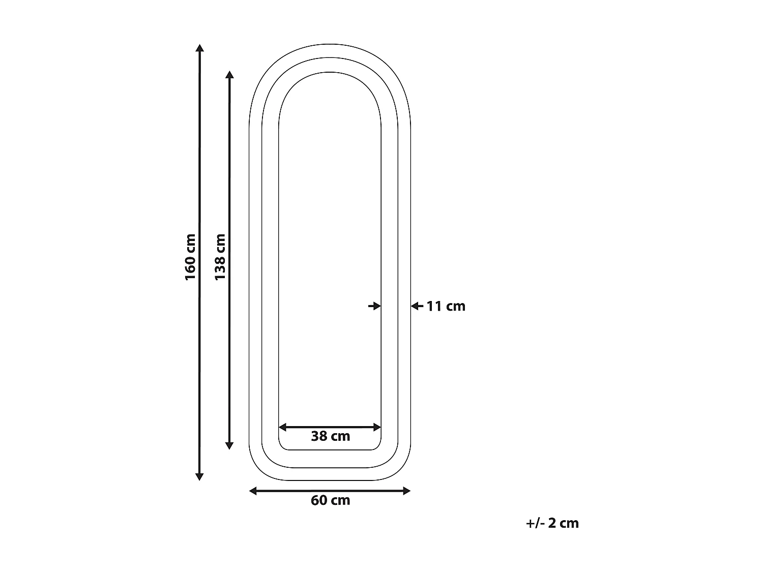 Lustro ścienne CULAN 60 cm 160 cm Welur Ciemnoniebieski