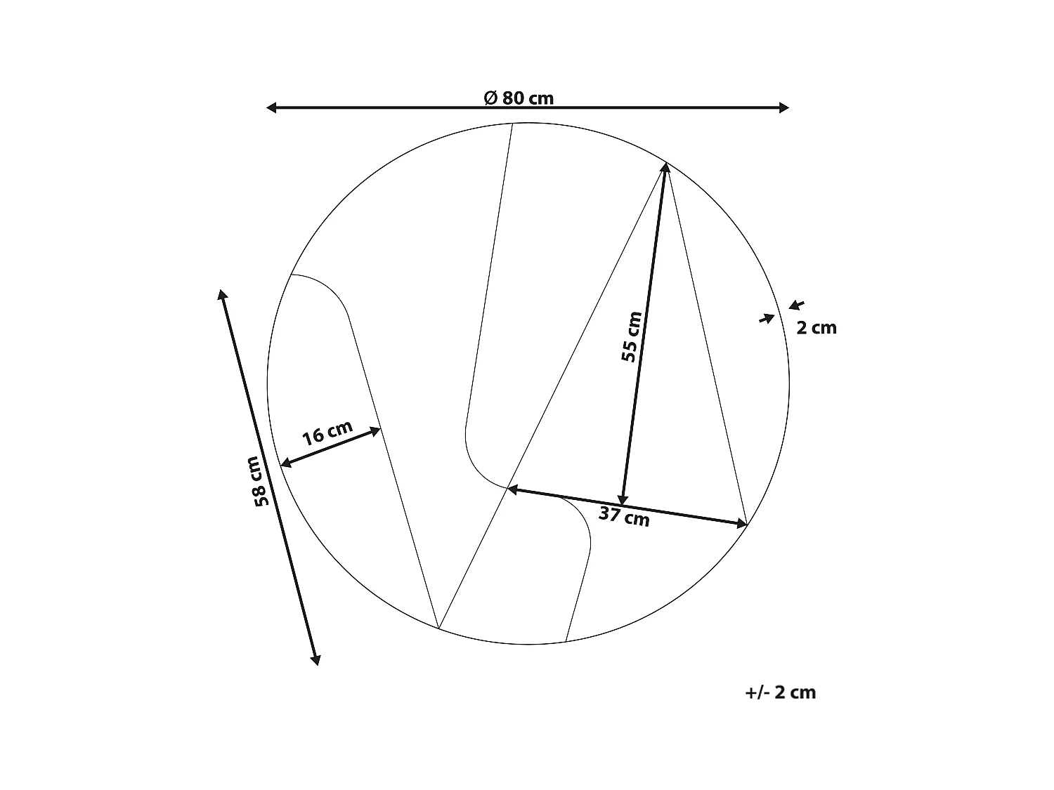 Wandspiegel gold / schwarz rund ø 80 cm abstrakter Stil getöntes Glas Trouville