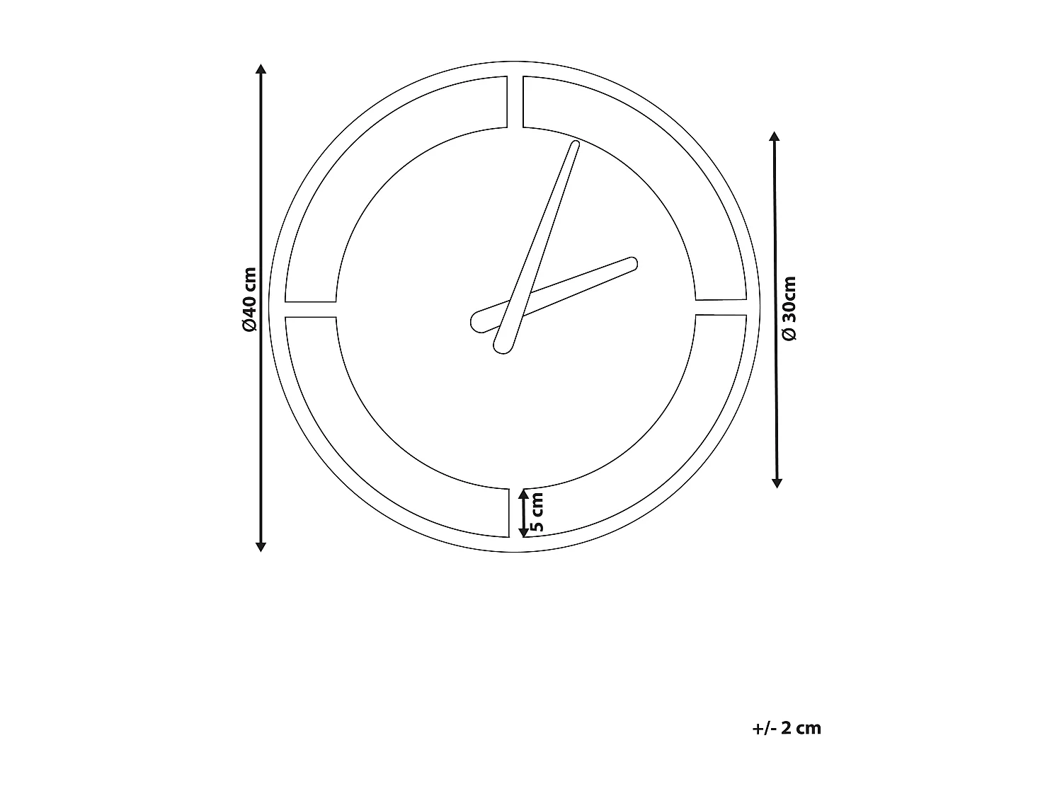 Wanduhr TRIENT 40 cm Metall Schwarz
