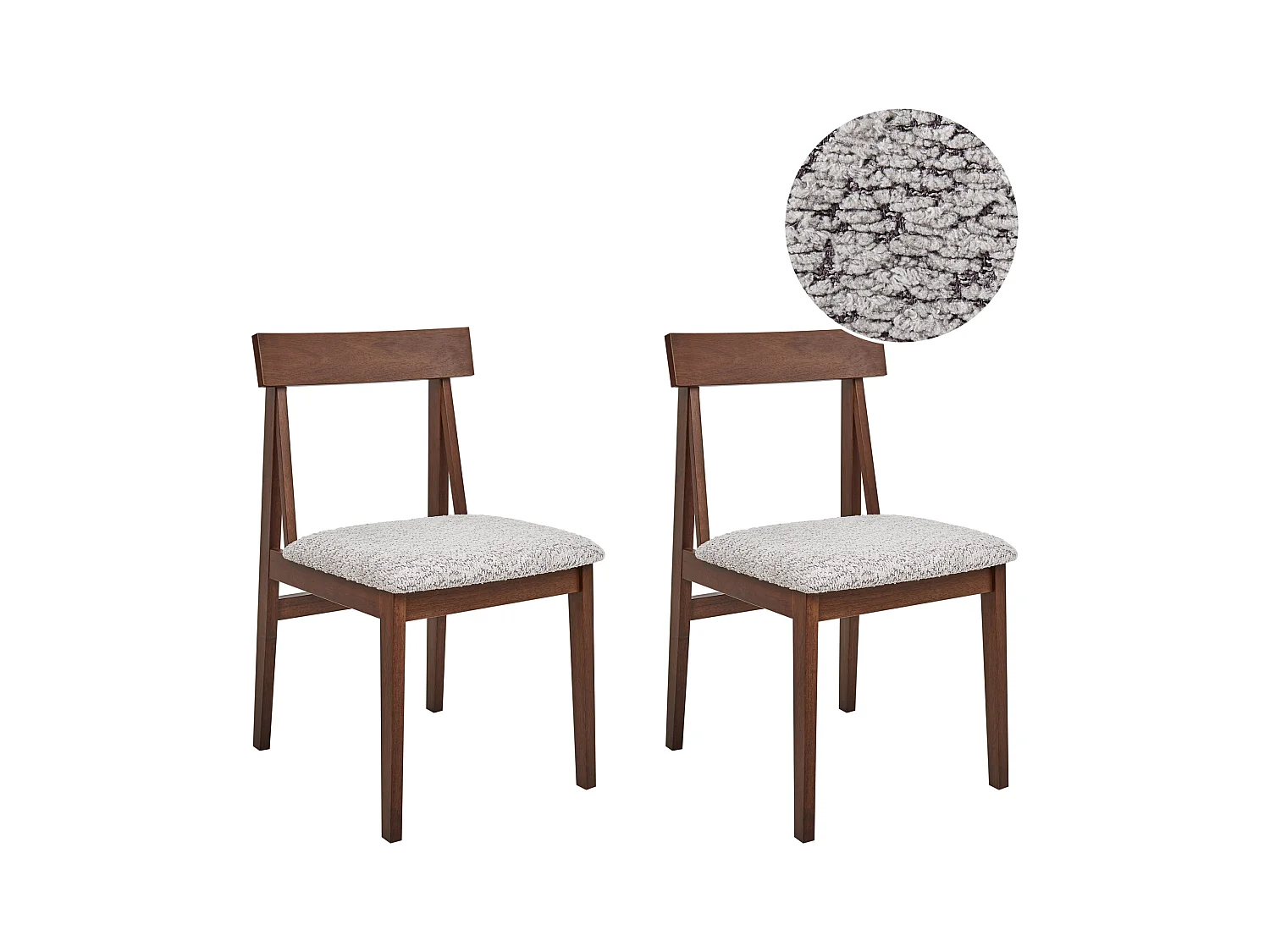 Lot de 2 chaises de salle à manger ISLE Bois Marron/gris