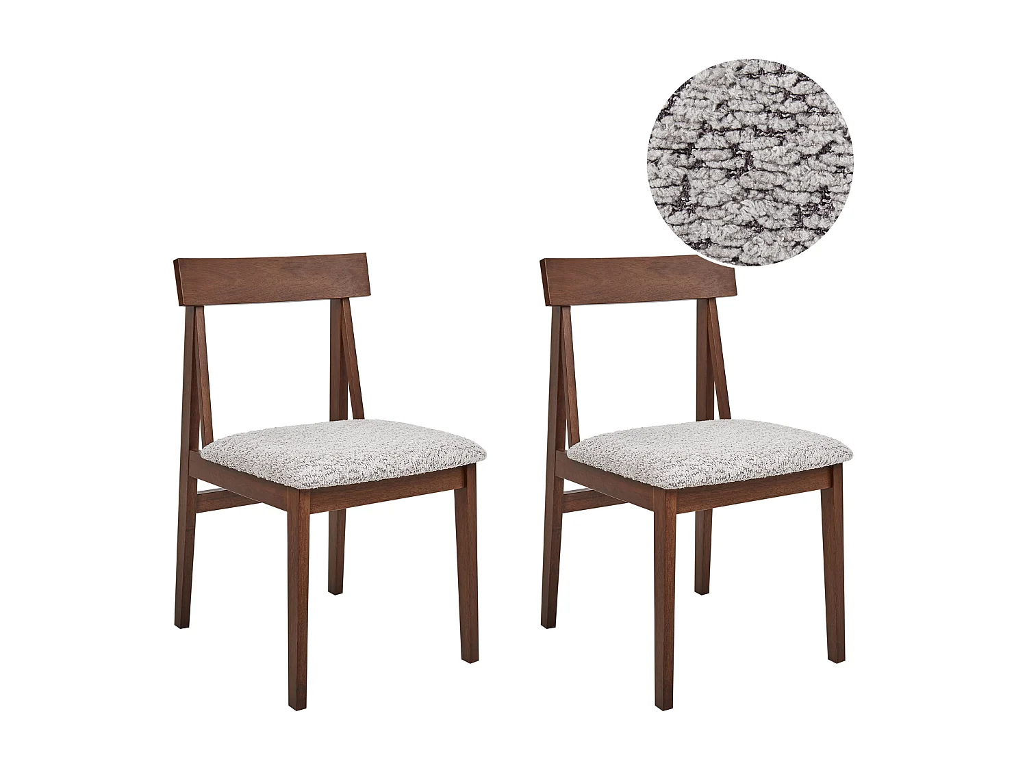 Lot de 2 chaises de salle à manger ISLE Bois Marron/gris