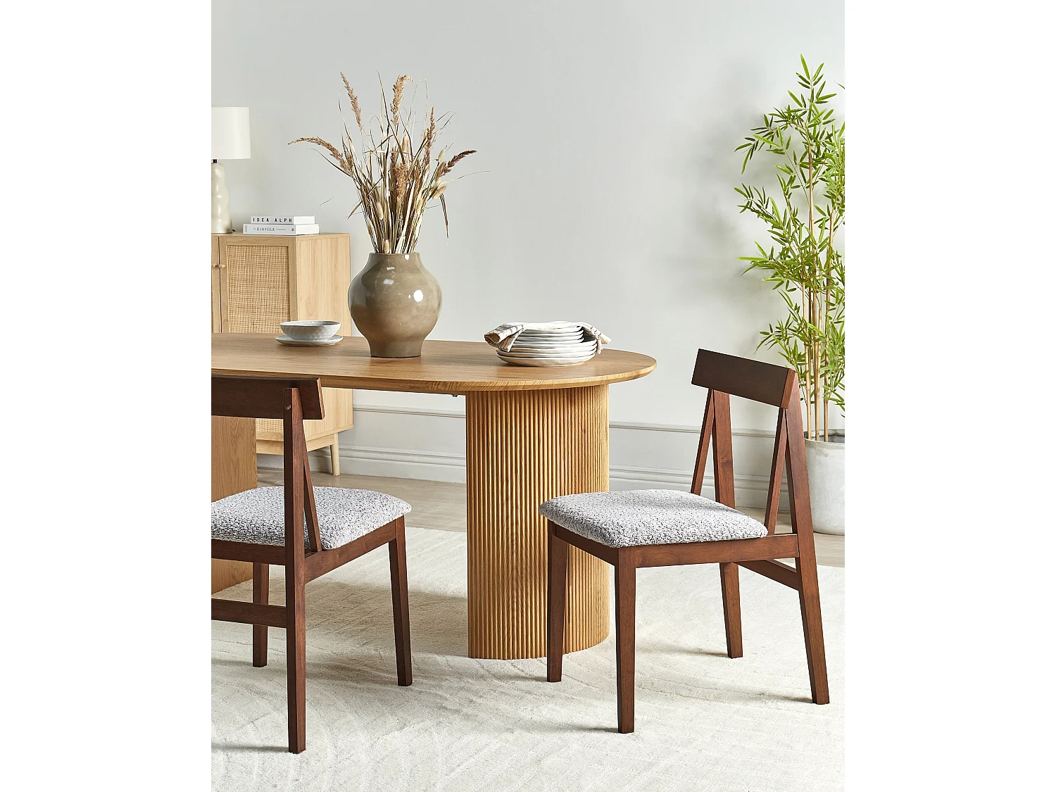 Lot de 2 chaises de salle à manger ISLE Bois Marron/gris