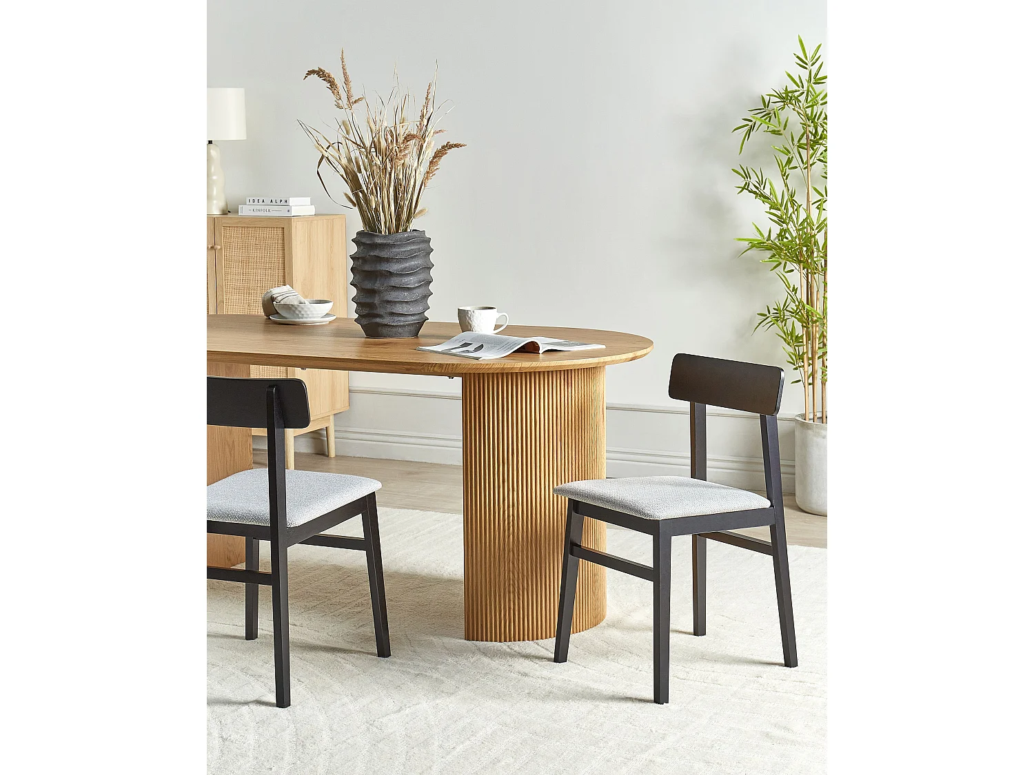 Lot de 2 chaises de salle à manger STACY Bois Gris clair