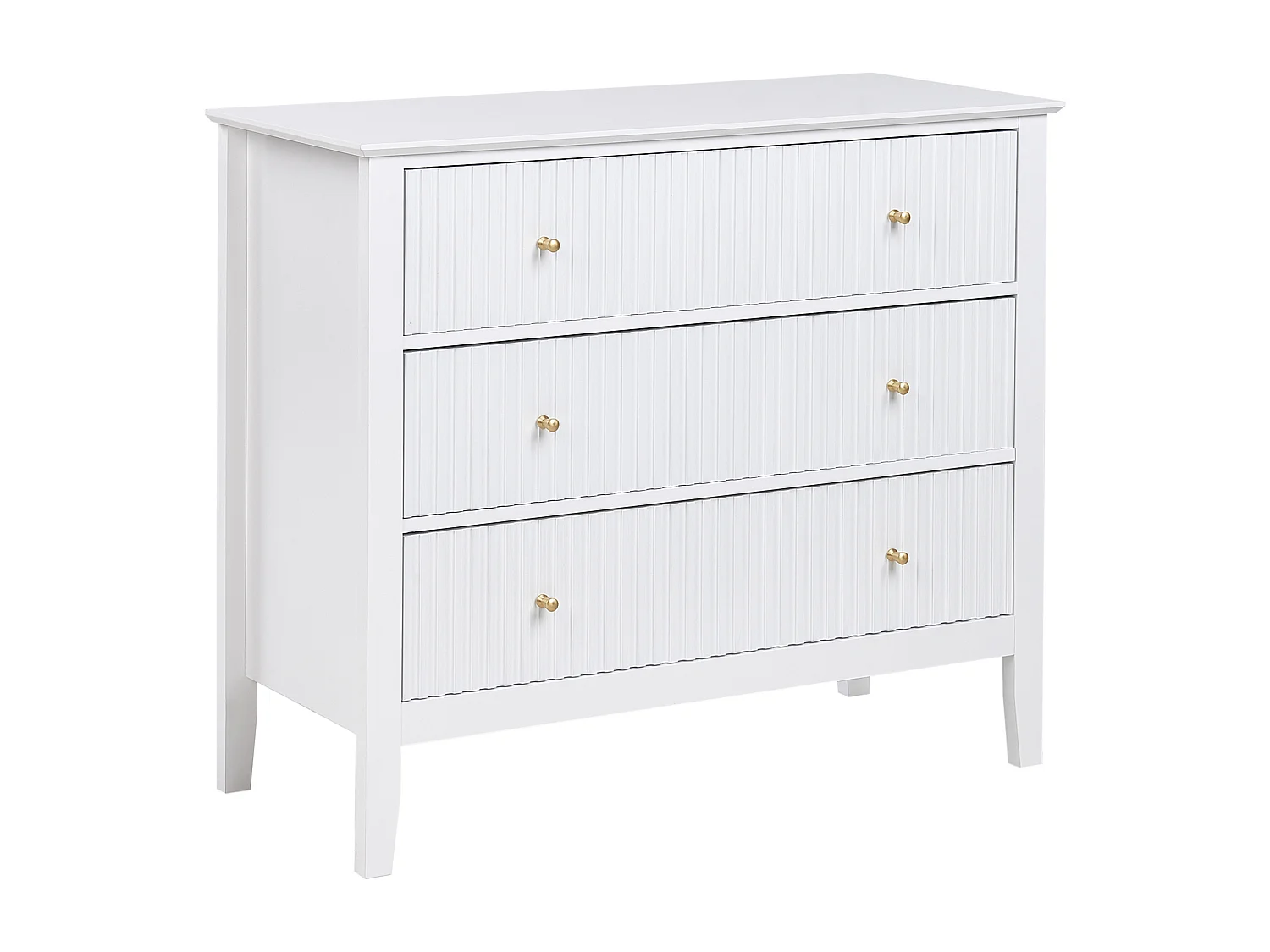 Commode à 3 tiroirs ASSISI Bois d'ingénierie Blanc