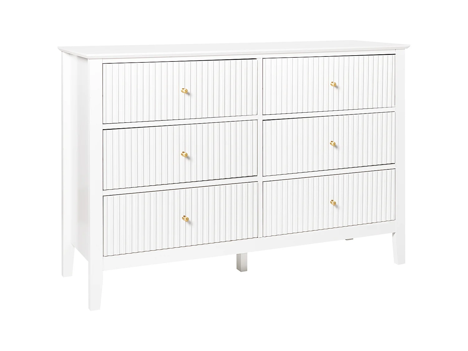 Commode à 6 tiroirs ASSISI Blanc