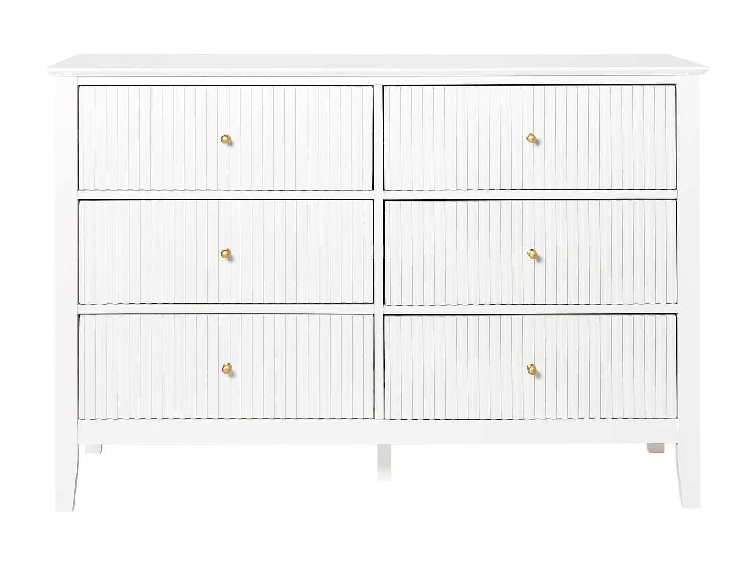 Kommode mit 6 Schubladen ASSISI Holzwerkstoff Weiss